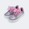 Tênis Infantil Feminino com Laço Customizável Cinza