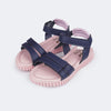 Sandália Infantil Feminina Candy Fecho Triplo Azul Marinho