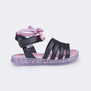 Sandália Infantil Pampili Customize Cordão com Miçangas Preta