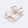 Sandália Infantil Feminina Candy Pets com Pingente Nude