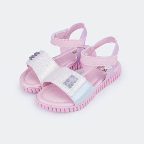 Sandália Infantil Pampili Candy Ursinho Lilás
