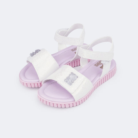 Sandália Infantil Pampili Candy Ursinho Branca