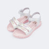 Sandália Infantil Feminina Candy com Paetê Prata