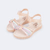Sandália Papete Infantil Pampili Candy Tiras Finas Nude