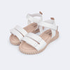 Sandália Infantil Feminina Candy Fecho Triplo Branca Nude