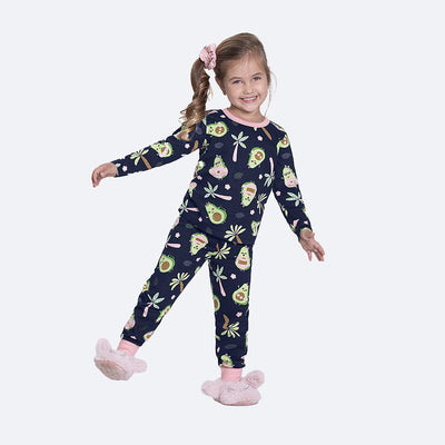 Pijama Infantil Alakazoo Abacate Marinho - pijama infantil na menina