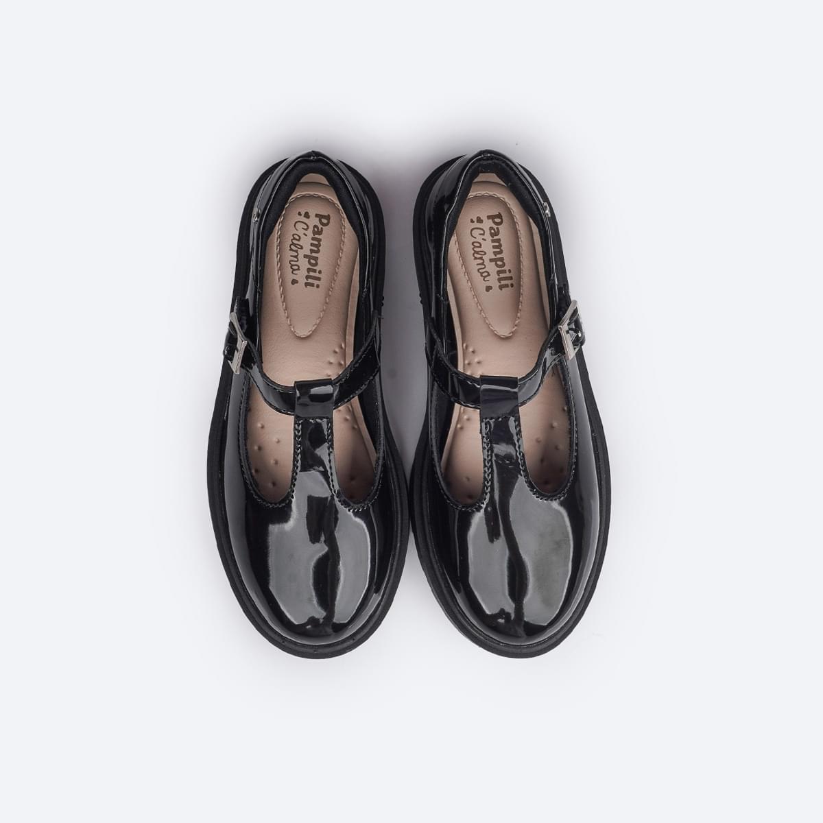 Sapato Infantil Pampili Tifany Verniz Preto - sapato preto verniz