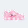 Tênis de Led Infantil Feminino Sneaker Luz Asa Borboleta Rosa