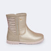 Bota Infantil Pampili Rubi Cano Médio Comfy com Glitter Dourada