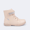 Bota Coturno Infantil Pampili Rubi Strass Bege