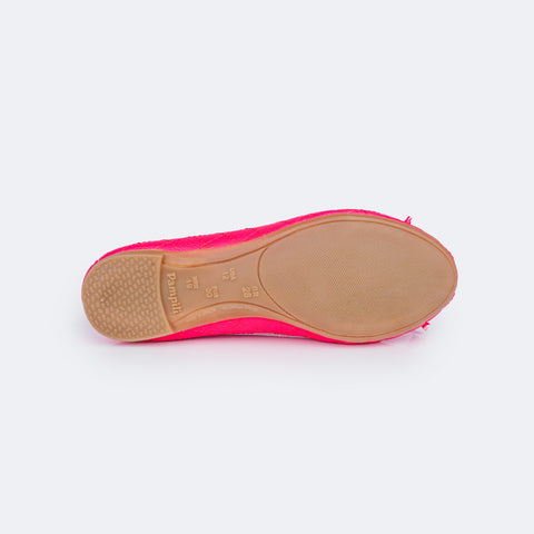 Sapatilha Infantil Super Fofura Matelassê Verniz Pink Maravilha - solado da sapatilha