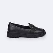 Sapato Infantil Pampili Tifany Mocassim Strass Preto