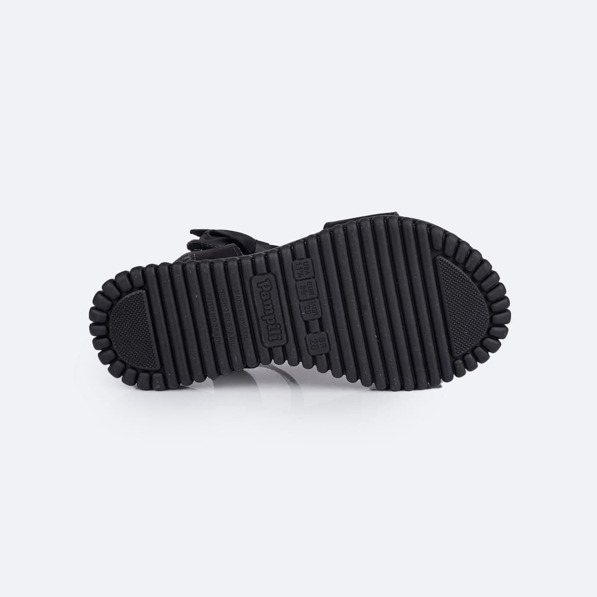 Sandália Papete Infantil Pampili Candy Laço e Perfuros Preto - solado antiderrapante