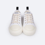 Tênis Infantil Feminino Pampili Max Branco - frente do tenis com cadarço creme