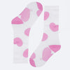Meia 3/4 Pampili Corações Branca e Pink