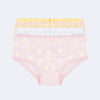 Kit Calcinha Infantil Feminina Flor Rosa e Amarelo