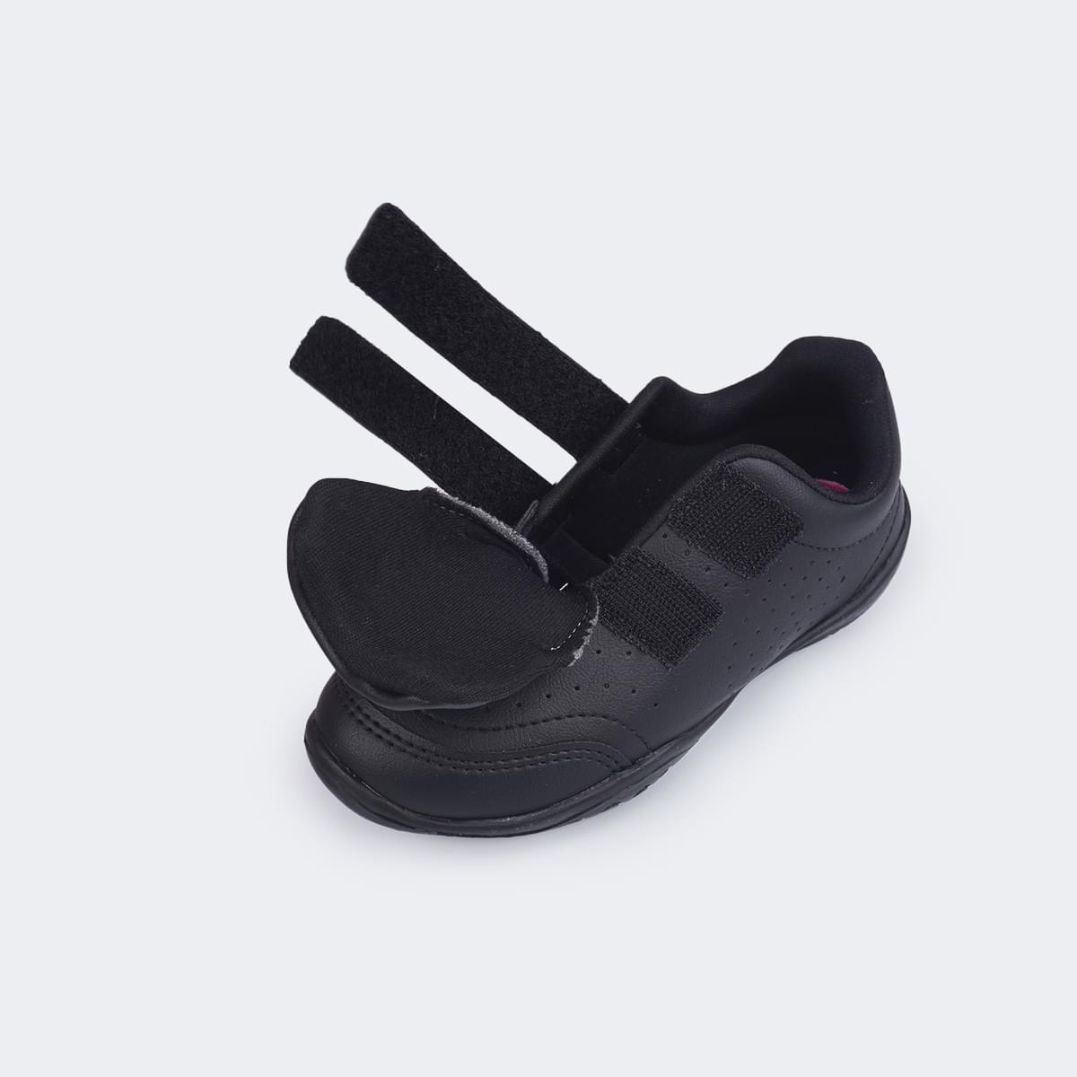 Tênis Escolar Infantil Pampili Honey Calce Fácil Preto- Vem com Pulseira Porta Moedas!