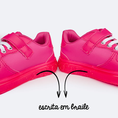 Tênis de Led Infantil Pampili Sneaker Luz Pink Maravilha