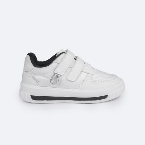 Tênis Infantil Pampili XP 21 Nylon Branco - lateral do tênis com velcro