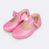 Sapato Infantil Feminino Bailarina Laço Removível Rosa