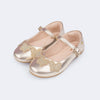 Sapatilha Infantil Pampili Bailarina Borboletas Dourada