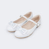 Sapato Infantil Feminino Pampili Angel Laço Duplo Glitter Strass Branco Verniz