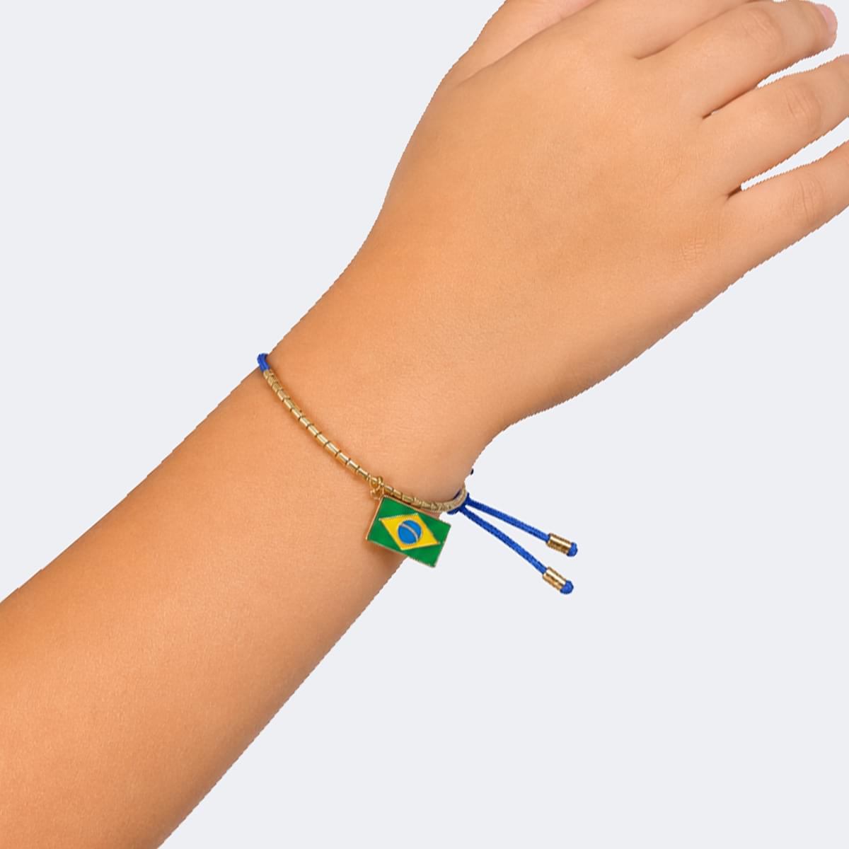 Pulseira Infantil Pampili Brasil Azul