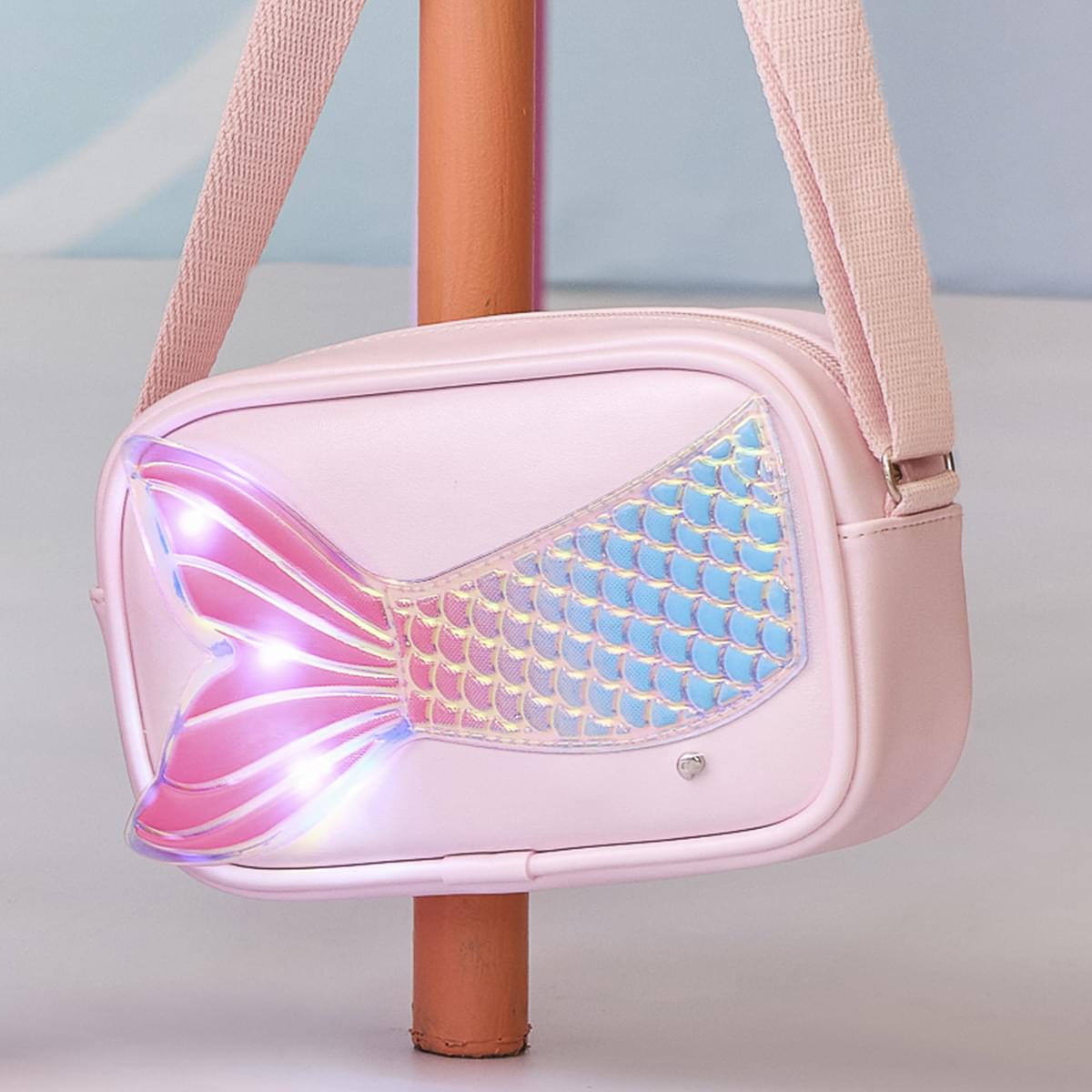 Bolsa de Led Infantil Pampili Sereia Rosa Claro