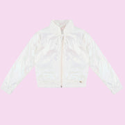 Jaqueta Infantil Pampili Corta Vento Quadriculada Off White