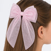Presilha de Cabelo Pampili Laço de Tule Grande Rosa Claro