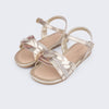 Sandália Infantil Feminina Mili Tiras Strass Dourado
