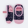 Meia Sapatilha Infantil Antiderrapante Pampili Corações Marinho e Rosa