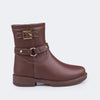 Bota Infantil Feminina Safira Fivelas Marrom