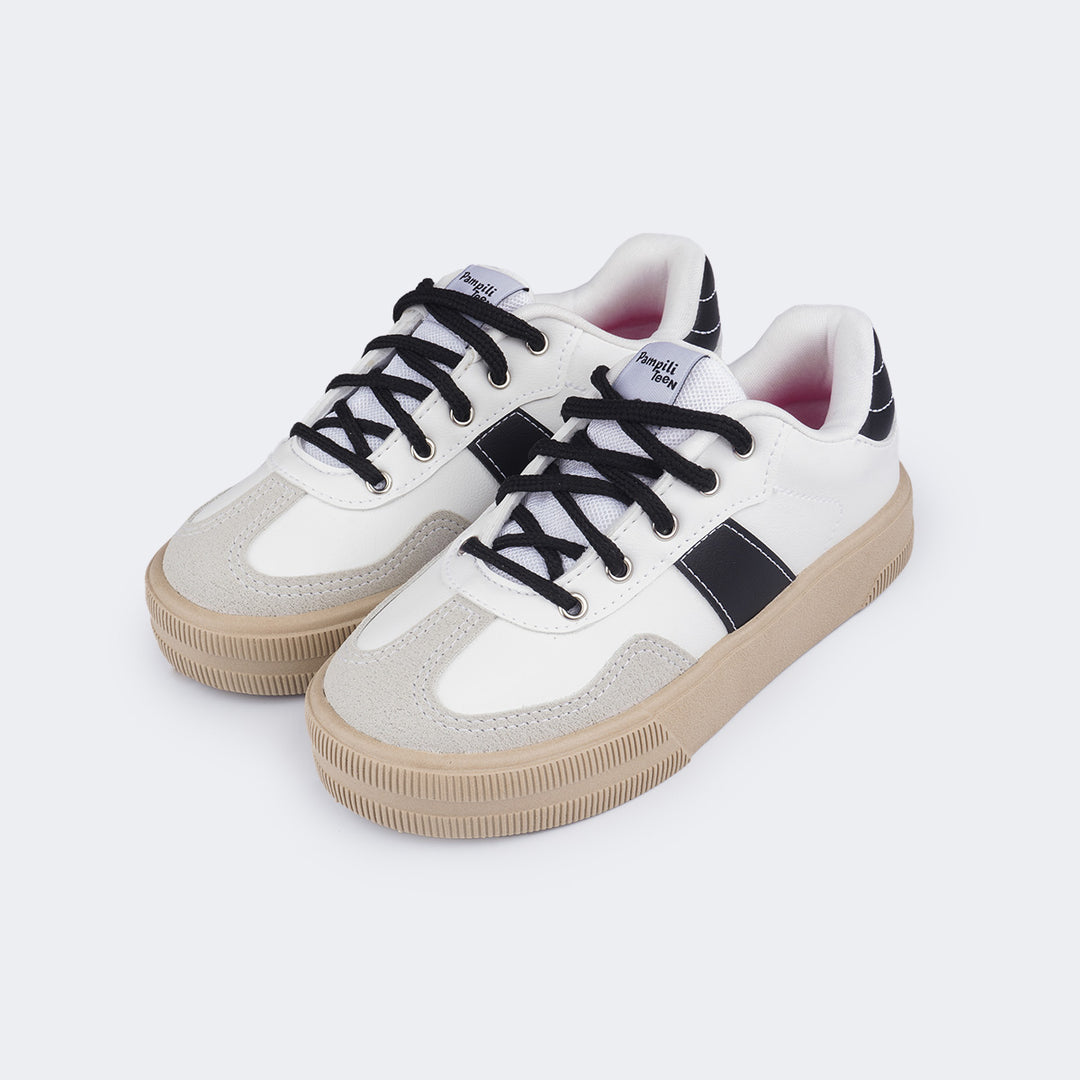Tenis Infantil Feminino Xt 25 Listra Branco e Preto | Pampili
