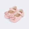 Sapato de Bebê Nina Duplo Laço Rosa