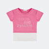 Camiseta Infantil Pampili Mood And Fashion Rosa e Off White