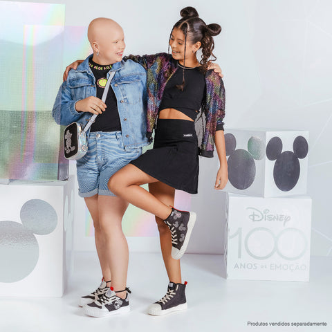 Tênis Cano Médio Feminino Tweenie Preto Mickey © DISNEY - tênis nas meninas