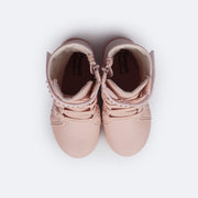 Bota Coturno Infantil Feminina Pampili Rubi Matelassê Comfy Rosa Novo