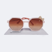 Óculos de Sol Infantil KidSplash! Proteção UV Laço Nude - frente do óculos