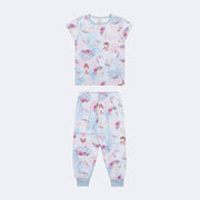 Pijama de Bebê Alakazoo Sonho Azul e Rosa - frente do pijama confortável