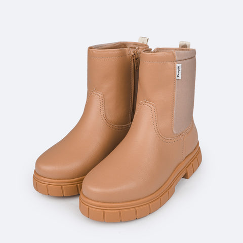 Bota Coturno Feminina Pampili Lucky Caramelo - frente coturno infantil