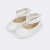 Sapato de Bebê Nina Strass Branco - Vem Com Mimo Especial!