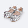 Sapatilha Infantil Pampili Bailarina Laço Duplo Prata
