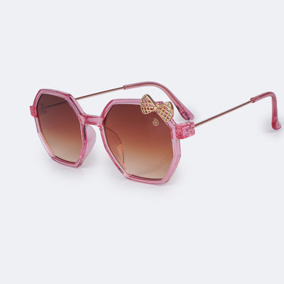 Óculos de Sol Infantil KidSplash! Proteção UV Laço Pink - frente do óculos de sol com laço