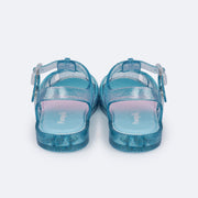 Sandália de Led Infantil Pampili Mini Glee Valen Transparente Azul - sandalia com glitter e led
