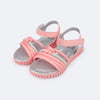 Sandália Papete Infantil Pampili Candy Nó e Strass Pêssego