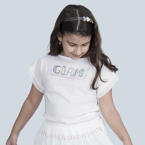 Camiseta Infantil Pampili Glam Off White