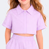 Blusa Infantil Pampili Cropped com Botões Lilás