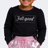 Blusa Infantil Manga Longa Feel Good Preta