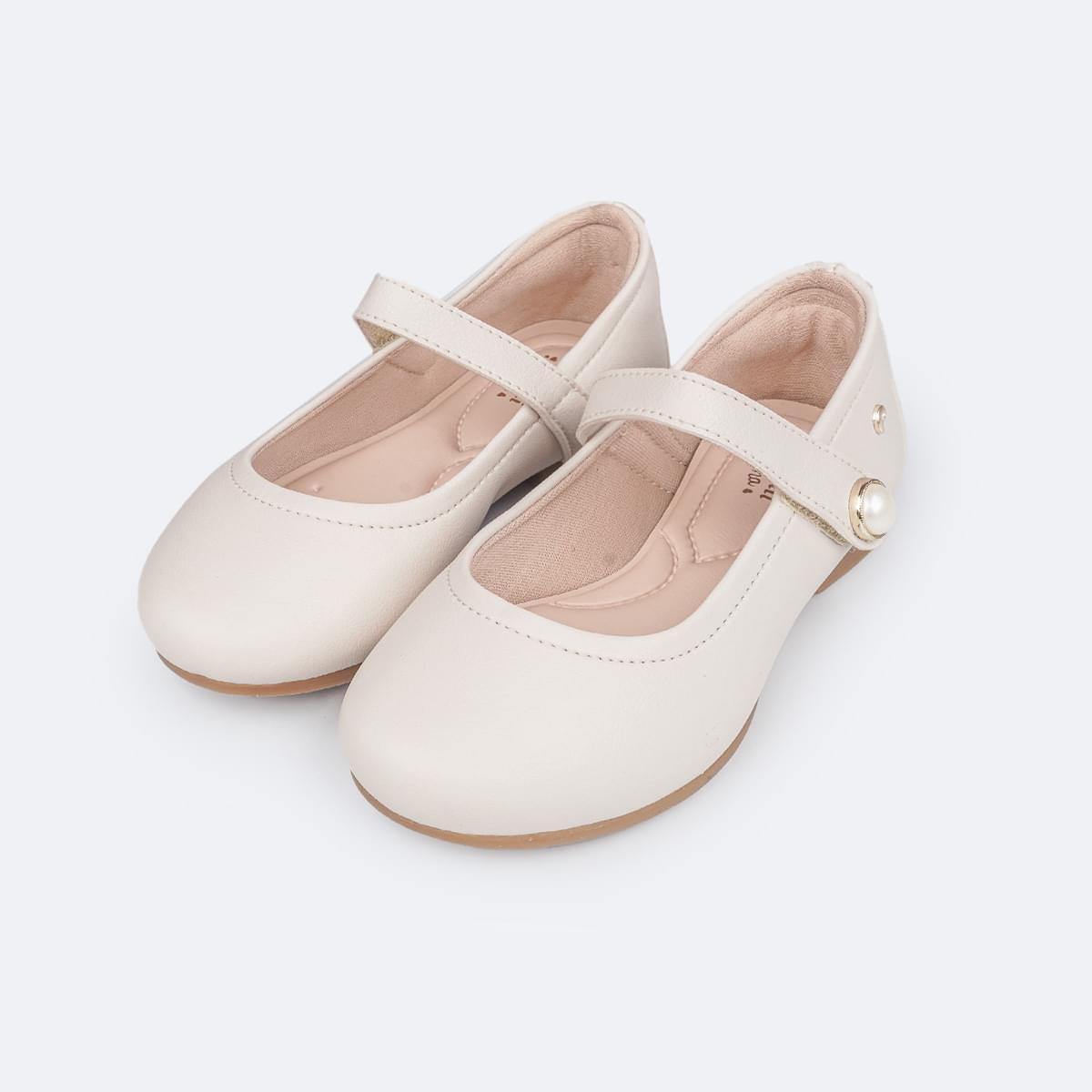 Sapato Infantil Pampili Angel Tira Superior Pérola Nude